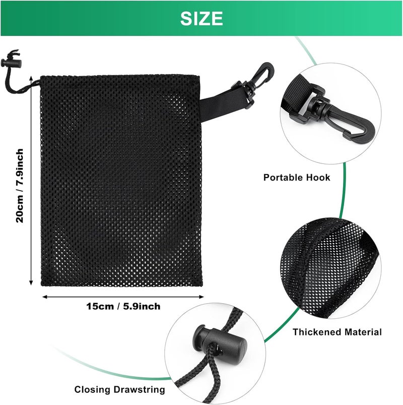 Riuog 10 PCS With Clips Mesh Drawstring Bags, Portable Nylon Storage Bags for toy,Sports Storage,Outdoor activities etc. (5.9x7.9in) - Image 2